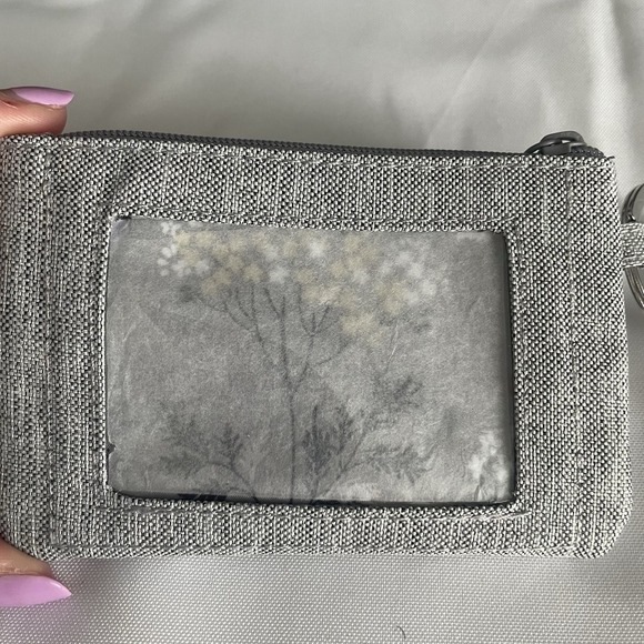 Vera Bradley Card Case Keychain Lighten Up Zip ID Case Medium Heather Gray - Picture 2 of 9